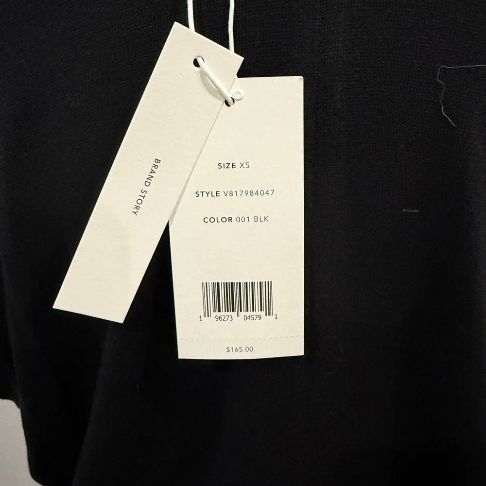 NWT Vince Black V-Neck Short Sleeve Top - Picture 4 of 5